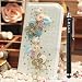 Produktbild Locaa(TM) For Samsung Galaxy S7 Edge Edge S7Edge 3D Bling Case + Gift Schutzhülle Schale Diamant Schöne Wallet Protection Hülle Abdeckung Shell Cover Holster [General Serie 1] Schmetterling Blume