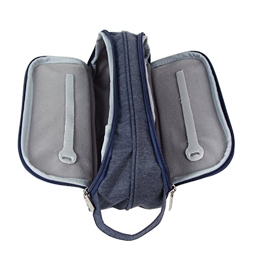 Damero Universale Organiser Tasche mit Doppelschicht Tragtasche für Reise zum Ladegrät/Eletronisches Zubehör für Reiseorganisator (Groß, Dunkelblau) - 4