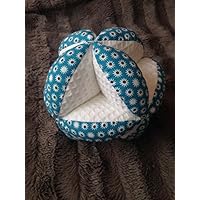 Balle de préhension Montessori "imprimé bleu"