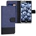 Produktbild kwmobile Hülle für Huawei Y6 Pro (2017)/Enjoy 7 - Wallet Case Handy Schutzhülle Kunstleder - Handycover Klapphülle mit Kartenfach und Ständer Dunkelblau Schwarz