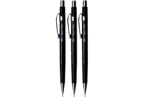 Pentel 0.5mm (P205) Black P200 Series Automatic Mechanical Draughting Pencil Refillable Lead Eraser P205-A (Pack Of 3)
