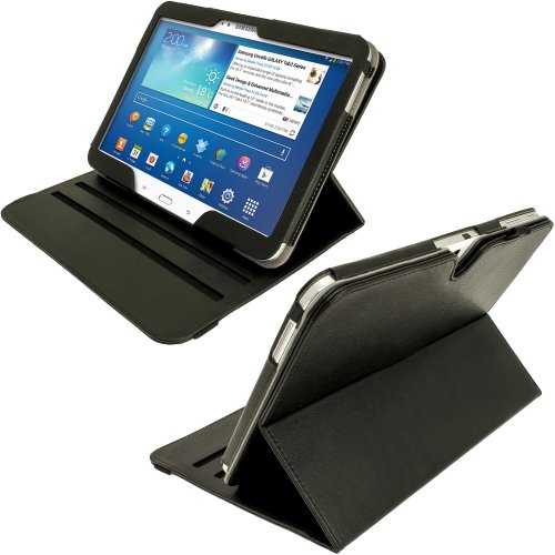 igadgitz 360° Drehbar Schwarz PU Ledertasche Hülle für Samsung Galaxy Tab 3 10.1″ GT-P5210 Mit Multi-Winkel Betrachtungs-stand + Auto Sleep/Wake + Displayschutzfolie - 6