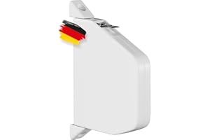 BAUHELD® Schnurwickler ohne Schnur [Made in Germany] - Mini Rollladen Aufwickler mit Einfädelautomatik - Aufputz Aufroller für 5m Rolladen-Schnur - 180 Grad Schwenkbar - Lochabstand 153mm - Weiß