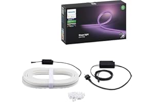 ‎PHILIPS HUE Philips Hue White & Color Ambiance Outdoor Lightstrip (5 m), dimmbarer LED Streifen für das Hue Lichtsystem mit 16 Mio. Farben, smarte Lichtsteuerung über Sprache oder App