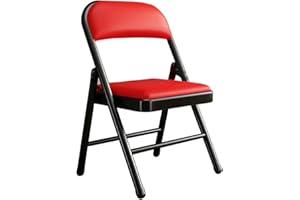 QMBHOZ Chaises pliante Chaises Rembourrées Pliantes Président De Conférence De Formation De Bureau, Chaise Dinante Se Pliante De Ménage, Chaise À Dossier De Dortoir Légère ( Color : Black red , S : 45*45*79c