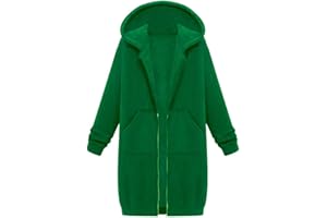 XUEJIANN Women's Fleece Jacket with Hood Large Sizes – Jogging Jackets for Women Long – Sweat Jacket Oversize Lined Casual Jacket Winter Coat Black Coat Elegant Long Transition Jacket Long/Sweatshirt