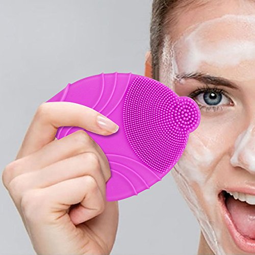 Preisvergleich Produktbild KINGDOMCARES Bestes Geschenk Elektrische Gesichtsreinigungsbürste Anti-Aging Silikon Gesicht Reinigungsbürste Vibration Gesichtsmassager für Alle Hauttype Wasserdicht Wiederaufladbar Tiefenreinigung Entfernt Mitesser Gesichtsbürste Lila