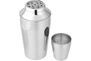 Fackelmann 49500 Shaker à Cocktails en INOX, Shaker Barman 400 ML, Petit Shaker, Acier Inoxydable, 19,5 x 7,5 cm, Argent