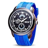 Amstt Herren Uhren Boy 's Digital Sport Uhr Militär Kompass Armbanduhr Wasserdicht Schwarzes Armbanduhren (blau)