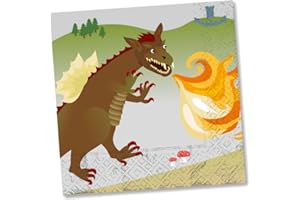20 Servietten * Ritter & Drache * für Kindergeburtstag von DH-Konzept // RITSERVE017 // Kinder Geburtstag Party Drachen Feier Jungs Set