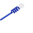Glass 6 Inch Coil Oil Burner Pipe (Blue)