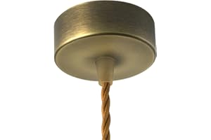 AMARCORDS - Rosone Lampadario in metallo, coprifili per lampada completo di accessori fermacavo viti e staffa da soffitto. Diametro 77mm altezza 26mm colore OTTONE