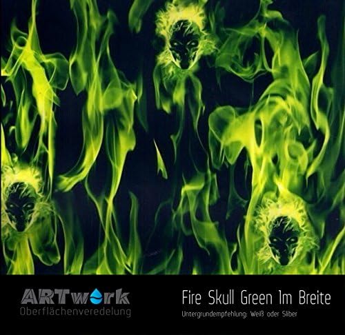 Slide Design Foil Exclusive ARTwork Fire Skull Green 1 M Width