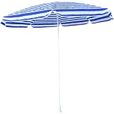 PLAJ ŞEMSİYESİ MAVİ-BEYAZ 200 CM 8 TELLİ