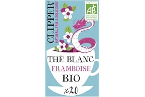 GENERIC CLIPPER THÉ BLANC FRAMBOISE BIO 34G, LOT DE 4 SERVITTE HYGIENIQUE STANDARD, COTON, CLASSIQUE, 1 UNITÉ, SANS PARFUM, RESPECTUEUX DE L'ENVIRONNEMENT