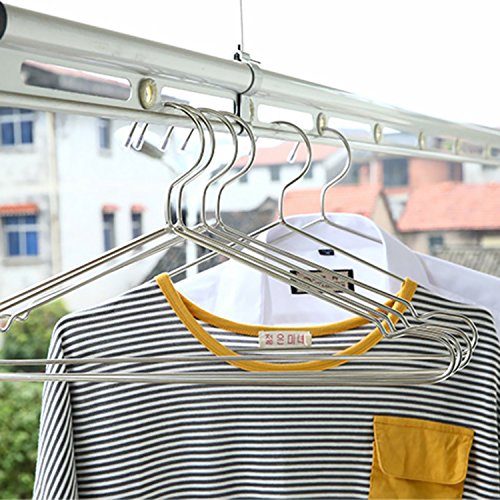 Juning 18/10 Kleiderbügel Edelstahl 20 Piece One Set, Verblassen nicht, rosten nicht, die Familie ist ein guter Helfer - 6