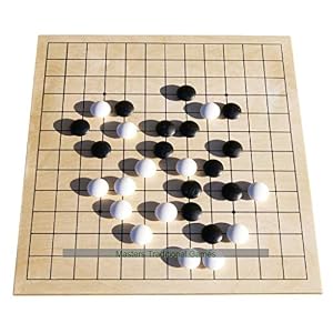Masters Go Set – Entry-Level Go Set – Dual Sided Wooden Board (13×13 and 9×9) and Plastic Stones – Go Set for Beginners – Educational Board Game