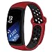 Produktbild Kmasic Kompatibel Gear Fit 2 Pro / Fit2 Armband, Silikon Bänder Ersatzband für Samsung Gear Fit 2 & 2 Pro Tracker-Rot/Schwarz