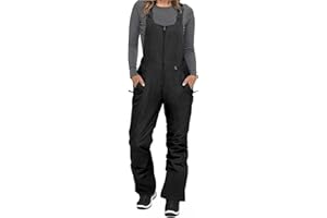 RTGSE Women's Ski Snow Trousers Overalls Casual Baggy Sleeveless Jumpsuit Long Sonw Dungarees Essential Insulated Dungarees