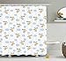 Produktbild tgyew Kids Shower Curtain, Cute Aircraft in Clouds Children Boys Girls Babyshower Playroom Cartoon Design, Fabric Bathroom Decor Set with Hooks, 60W X 72L Inche Extra Wide, Blue and Yellow