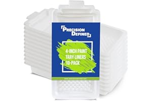 Precision Defined Vaschetta per Rullo Pittura da 10 cm, Compatibile con Vaschette da Rullo per Pittura di 10 cm, Vaschette Plastica Usa e Getta per Vernice, Ricambi per Vaschette PD (10 Pezzi)