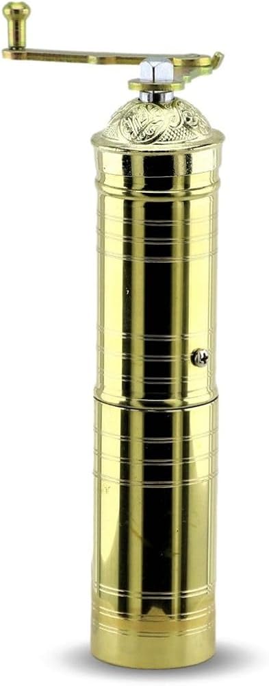DMT COPPER HOME El Yapımı Pirinç Kahve Değirmeni, 22 cm, Osmanlı Tarzı, Manuel Türk Kahve ve Baharat Öğütücü, Dekoratif Mutfak Aksesuarı, 100 gr Kapasiteli