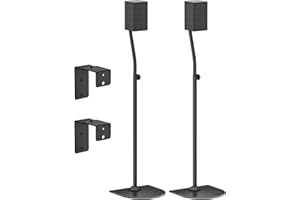 NOTIELA Speaker Stand Pair for Samsung Speaker Stands and Wall Mount - 33" to 42" Height Adjust Floor Speaker Stand for Samsung Surround Sound Rear Speakers Stand with Keyhole & Thread Hole
