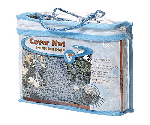 VT 148040 Abdecknetz für den Teich, 2 x 3 m, 6 Erdspieße, Cover Net, Schwarz