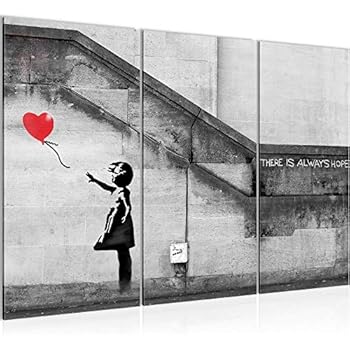 Banksy Graffiti Wandaufkleber 'Mädchen Mit Luftballon' - Vinyl Aufkleber In XL 52x36cm