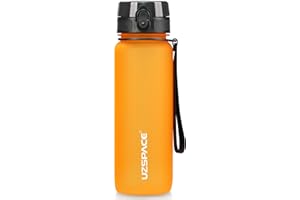 UZSPACE Sports Water Bottle 500ml/800ml/1000ml, BPA Free Tritan Leakproof Reusable Water Bottles With Strainer for Adults Kids School Gym Running Outdoor (Dynamic Orange, 800ml)
