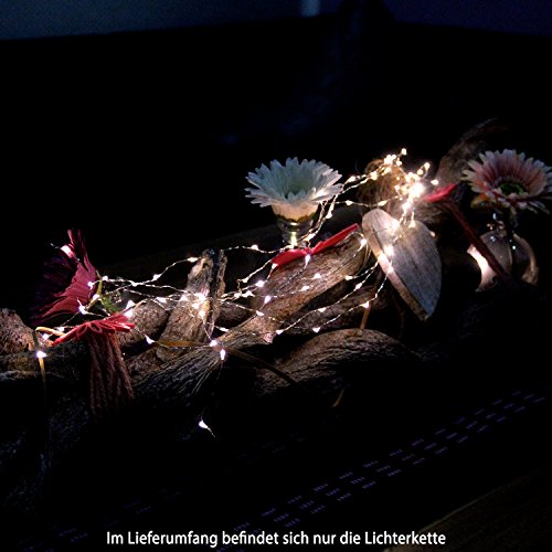 100CM LED LICHTERBÜNDEL MIT 70 WARM WEISSEN MICRO LED`s DRAHT LICHTERKETTE BATTERIE - 2
