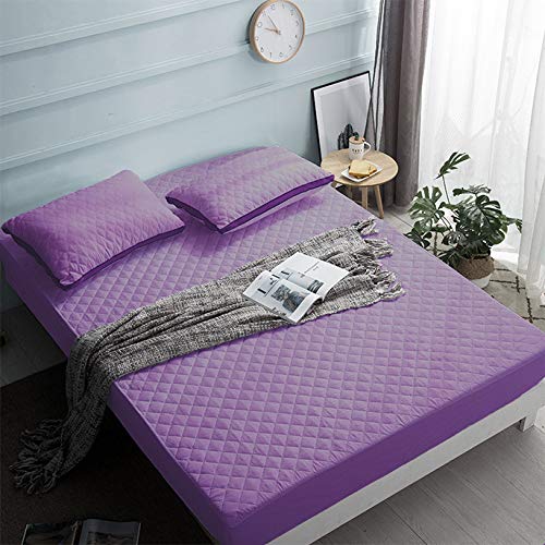 Preisvergleich Produktbild SUYUN Druck Bett Matratzenbezug wasserdicht Matratzenschoner Pad Spannbetttuch getrennt Wasser Bettwäsche mit elastischen,Seidenmatratzenbezug weiß US-F / UK-D: 138x190x40cm1.2