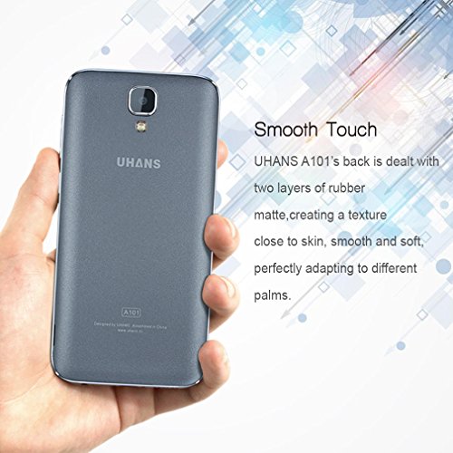 UHANS A101 4G LTE Mobile Phone, 5.0'' Quad Core 1GB RAM + 8GB ROM Android Smartphone,8MP Rear Camera, Dual SIM Free - Negro
