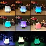 SOLMORE LED Bluetooth Lautsprecher Speaker Lampe Lichtwecker Multi Funktion Farbwechsel Stimmungslicht Mini Nachtlich Wecker Wireless Stereo Musik Sound Spielen mit Eingebauten Wiederaufladbaren 1500mAh Batterie/ USB Kabel /TF Karte Unterstützt für Handy Smartphone Tablets Laptop PC und andere Bluetooth Geräte für Tischlampe Schreibtischlampe Tischdeko Kinder Zimmer Outdoor Camping Geschenke - 6