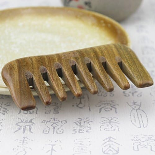 Natural Green Sandalwood Comb Whole Wood Head And Neck Meridian Breast Breast Lymph Node Massage Wide Teeth Lettering