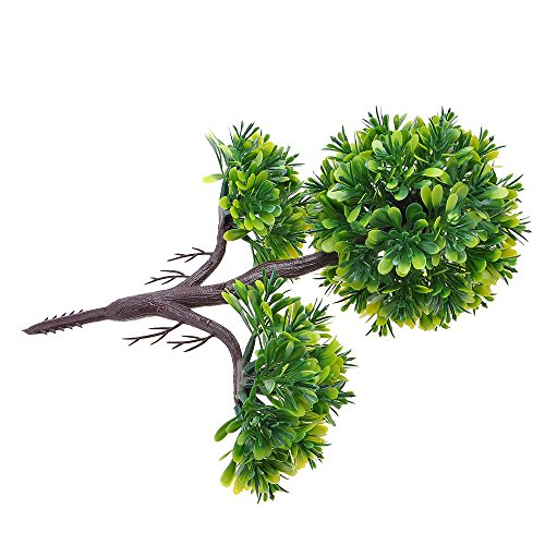 Kompassswc künstlicher bonsaibaum Kunstbonsai Kunstpflanzen MIT Töpfchen Zimmer Party Dekor Kunstbäume Topfpflanzen 26cm Höhe (Grün) - 4