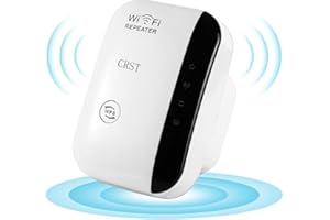 CRST WiFi Extender Booster WiFi Booster Range Extender with WPS, 300Mbps 2.4GHz Internet Booster, 3650 Sq.Ft Coverage, Easy Setup, UK Plug, WR03-WH-R16