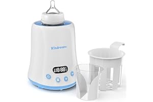 Calienta Biberones Kisdream 6 en 1 - Calentamiento Ultrarrápido, Descongelado para Leche Materna/Fórmula/Potitos, LED, Tempor