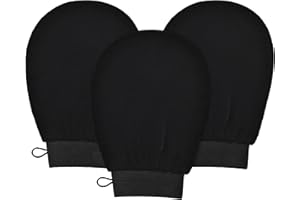 EASPOWEST Cheekyglo, Cheekyglo Glove, Cheekyglo Exfoliating Glove For Strawberry Skin And Strawberry Legs (Three Pack,Black)
