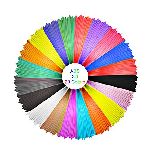 ELEGIANT Ink Filament ABS Filament 3D Stift Filament 20 Stück 1.75MM 5M 3D Print Filament 3D Printing Pen Supplies ABS Material 20 Farben Set für 3D Drucker Stift 3D Pen