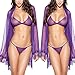 Produktbild ABsoar Negligees Damen Mode Dessous Bikini 3PC Set Frauen Mode Kimono Morgenmantel Babydoll Lace Bademantel Set Dessous Bikini-Oberteil mit Bikinihose Lingeries Set