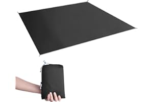 TRIWONDER Lona para Acampada Suelo de Tienda para Camping Tarp Impermeable Ligera para Acampar Picnic Senderismo Playa (Negro, S - 150x220cm)