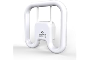 KENIU Plug and Play 2D LED Bulb GR8 2pin 950lm 7W =16W, Works and Compatible with (ECG) or (CCG) ballasts for Replacing 1:1 Bathroom Light Bulb 2D 2pin GR8 16w (3000K/Warm White)