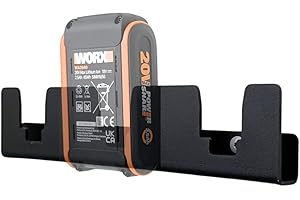 MOLEMO Supporto per batterie in metallo per Worx 20V, organizer da parete, Made in Portugal, supporto per la conservazione di 3 batterie