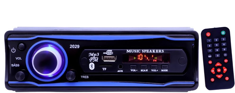 BEEYZELL Universal Bluetooth/USB/SD/AUX/FM/MP3 Car Stereo with High Power Double IC, Remote, Single Panel/Din for Tata Indica eV2