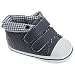 Baby Boys Gingham Lined Strap Shoes/Trainers (0-6 Months) (Grey)