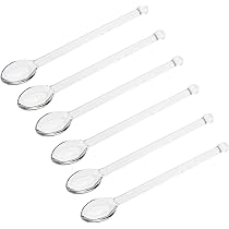 UPKOCH 6 Transparente Glaslöffel - 11,5 Cm Lang, Perfekt Für Kaffee, Tee & Desserts, Rutschfester Griff!