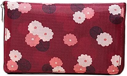 GAOU Fold Up Waterproof Polyester supermarket shopping zipper bag Reusable handbag large capacity (Red Flower)