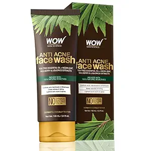 WOW Skin Science Anti Acne Face Wash - Oil Free - No Parabens, Sulphate, Silicones & Color (100mL)