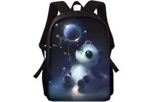 Amzbeauty Cute Panda Backpack,Lightweight Casual Daypack for Teens/Boys/Girls/Kids,15 Inch Book Bag for Middle school